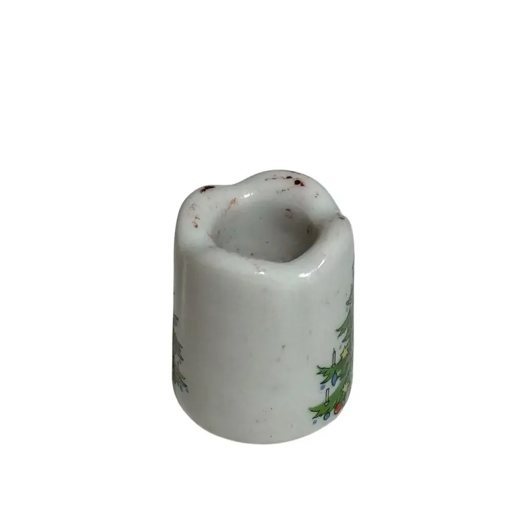West Germany Porcelain Christmas Tree Candle Holder Miniature Lot Of 10